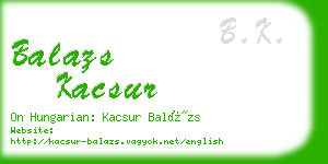 balazs kacsur business card